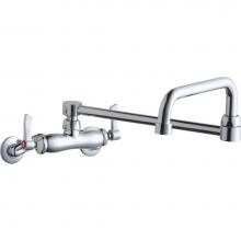 Elkay LK945DS20L2T - Foodservice 3-8'' Adjustable Centers Wall Mount Faucet w/Double Swing Spout 2in Lever Ha