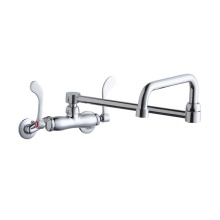 Elkay LK945DS20T4T - Foodservice 3-8'' Adjustable Centers Wall Mount Faucet w/Double Swing Spout 4'&apos