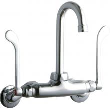 Elkay LK945GN04T6T - Foodservice 3-8'' Adjustable Centers Wall Mount Faucet with 4'' Gooseneck Spou