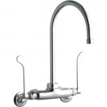 Elkay LK945GN08T6T - Foodservice 3-8'' Adjustable Centers Wall Mount Faucet w/8'' Gooseneck Spout 6