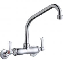 Elkay LK945HA08L2T - Foodservice 3-8'' Adjustable Centers Wall Mount Faucet w/8'' High Arc Spout 2&