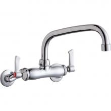 Elkay LK945TS08L2T - Foodservice 3-8'' Adjustable Centers Wall Mount Faucet w/8'' Tube Spout 2&apos