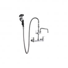 Elkay LK960AF12LC - 8'' Centerset Wall Mount Faucet 60in Flexible Hose with 1.2 GPM Spray Head Plus 12in Arc