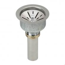 Elkay LK99S - Deluxe 3-1/2'' Drain with Satin Finish Type 304, Stainless Steel Body Strainer Basket Ru