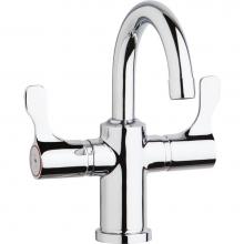 Elkay LKD20888C - Single Hole 8-5/8'' Deck Mount Faucet with Gooseneck Spout Twin Lever Handles Chrome