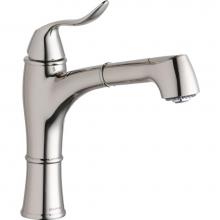 Elkay LKEC1041PN - Explore Single Hole Kitchen Faucet with Pull-out Spray Lever Handle with Hi and Mid-rise Base Opti