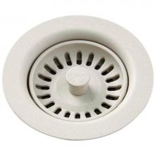 Elkay LKQS35BQ - Polymer Drain Fitting with Removable Basket Strainer and Rubber Stopper Bisque