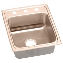 Elkay LR15222-CU - CuVerro Antimicrobial Copper 15'' x 22'' x 7-5/8'', Single Bowl Drop