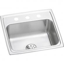 Elkay LR1919PD2 - Lustertone Classic Stainless Steel 19-1/2'' x 19'' x 7-1/2'', 2-Hole