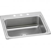 Elkay LR2522PD2 - Lustertone Classic Stainless Steel 25'' x 22'' x 8-1/8'', 2-Hole Sin