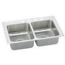 Elkay LR3321X - 18 Gauge Stainless Steel 33'' x 21.25'' x 7.875'' Double Bowl Drop-i