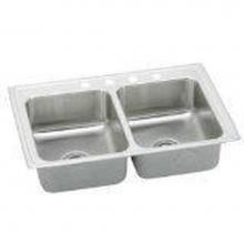 Elkay LR4322X - 18 Gauge Stainless Steel 43'' x 22'' x 7.625'' Double Bowl Drop-in K