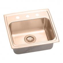 Elkay LRAD191865MR2-CU - CuVerro Antimicrobial Copper 19'' x 18'' x 6-1/2'', Single Bowl Drop