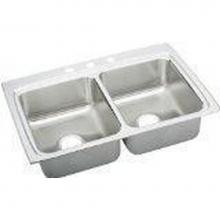 Elkay LRAD332255X - 18 Gauge Stainless Steel 33'' x 22'' x 5.5'' Double Bowl Drop-in Kit