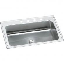 Elkay LRS3322PD4 - Lustertone Classic Stainless Steel 33'' x 22'' x 7-5/8'', Single Bow