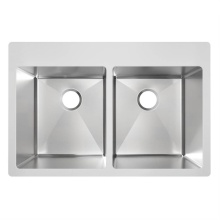 Elkay MFD1114-50 - Stainless Steel 33'' x 22'' x 9'' Drop-in Equal Double Bowl Radiant