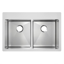 Elkay MFD1121-50 - Stainless Steel 33'' x 22'' x 5 1/2'' Drop-in Equal Double Bowl Radi