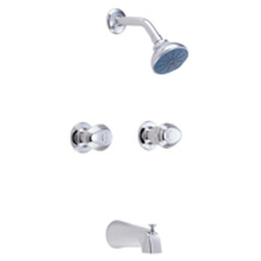 Gerber Hardwater Two Handle Sliding Sleeve Escutcheon Tub & Shower Fitting with Threaded Diver
