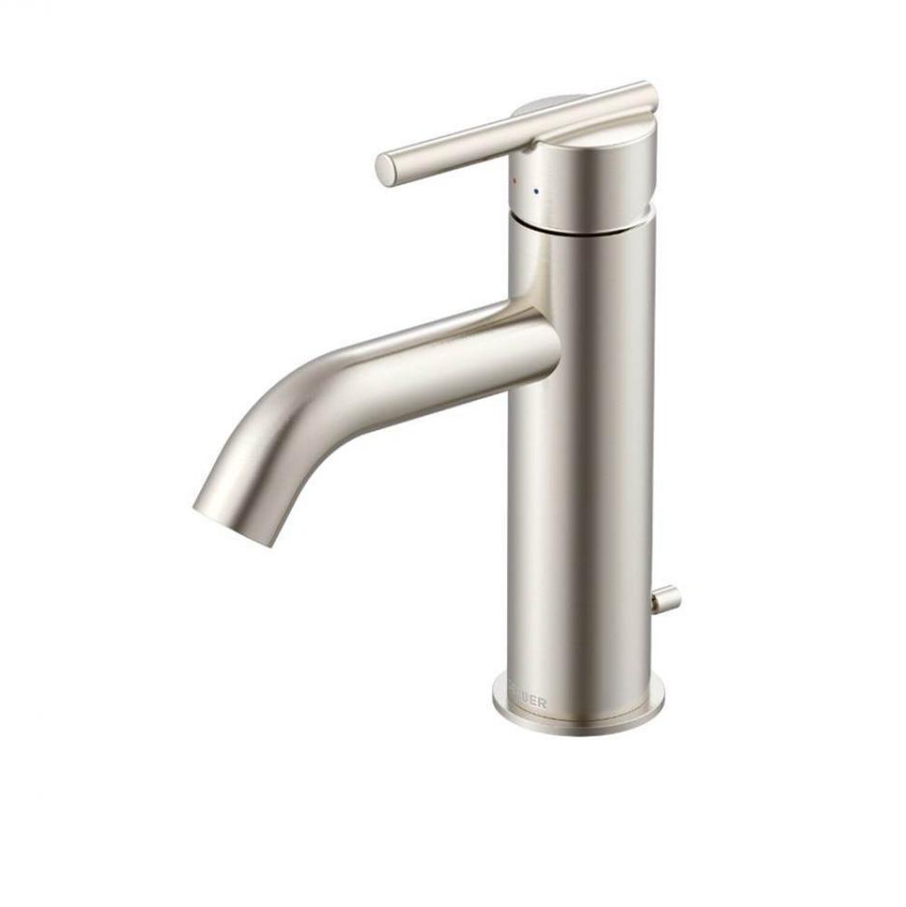 Parma 1H Lavatory Faucet w/ Metal Pop-Up Drain & Optional Deck Plate Included 1.2gpm Brushed N