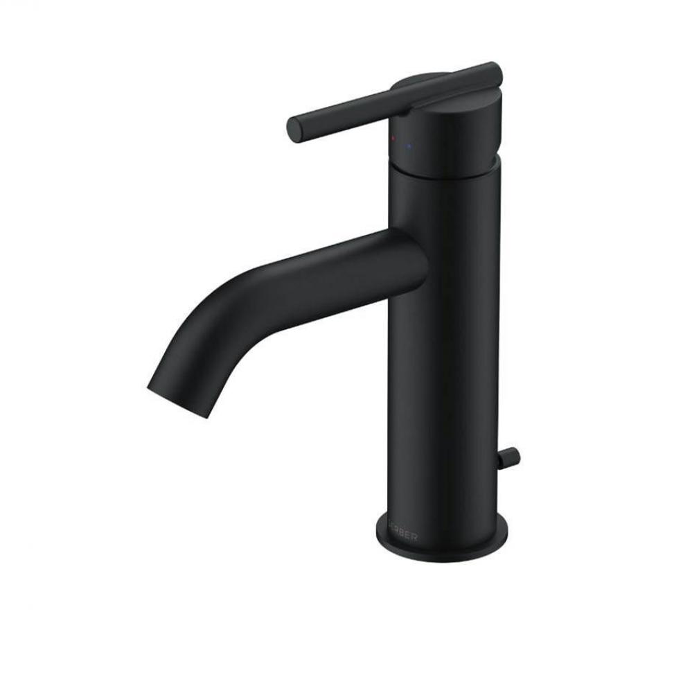 Parma 1H Lavatory Faucet w/ Metal Pop-Up Drain & Optional Deck Plate Included 1.2gpm Satin Bla