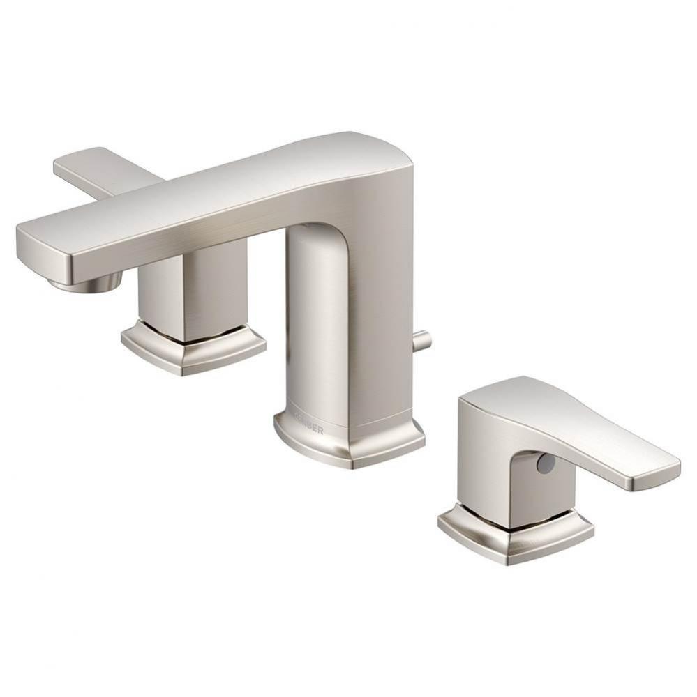 Tribune 2H Widespread Lavatory Faucet w/ 50/50 Pop-Up Drain 1.2gpm Brushed Nickel