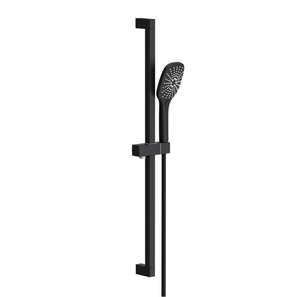 Versa Square 30'' Slide Bar Assembly W/ 3 Function Handshower 1.75gpm Satin Black