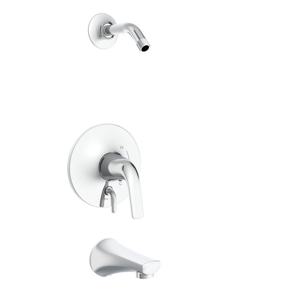 Lemora 1H Tub & Shower Trim Kit & Treysta Cartridge with Diverter on Valve Less Showerhead