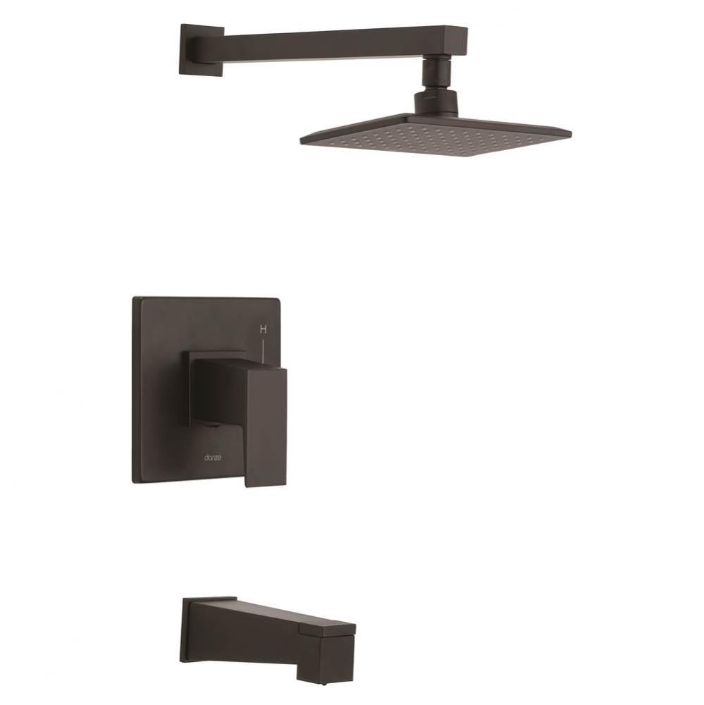 Mid-Town 1H Tub And Shower Trim Kit W/ Diverter On Spout And Treysta Cartridge 1.75Gpm Satin Black