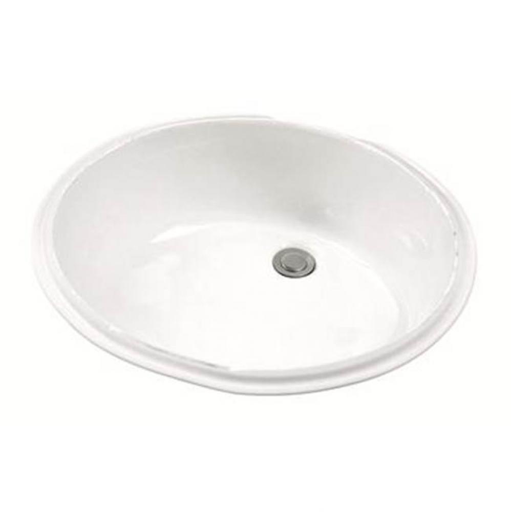 Luxoval Petite Undercounter Lav with Front Overflow 18.25''X15'' White