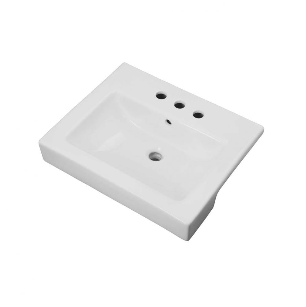 Wicker Park Semi-Recessed Lav 4'' Hole White