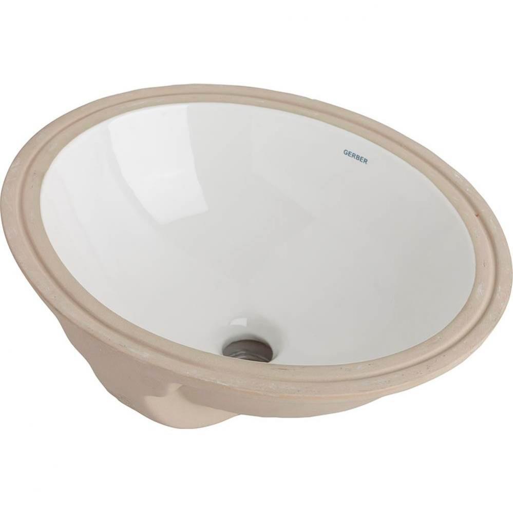 Luxoval Undercounter 15'' x 12'' Oval Lav White