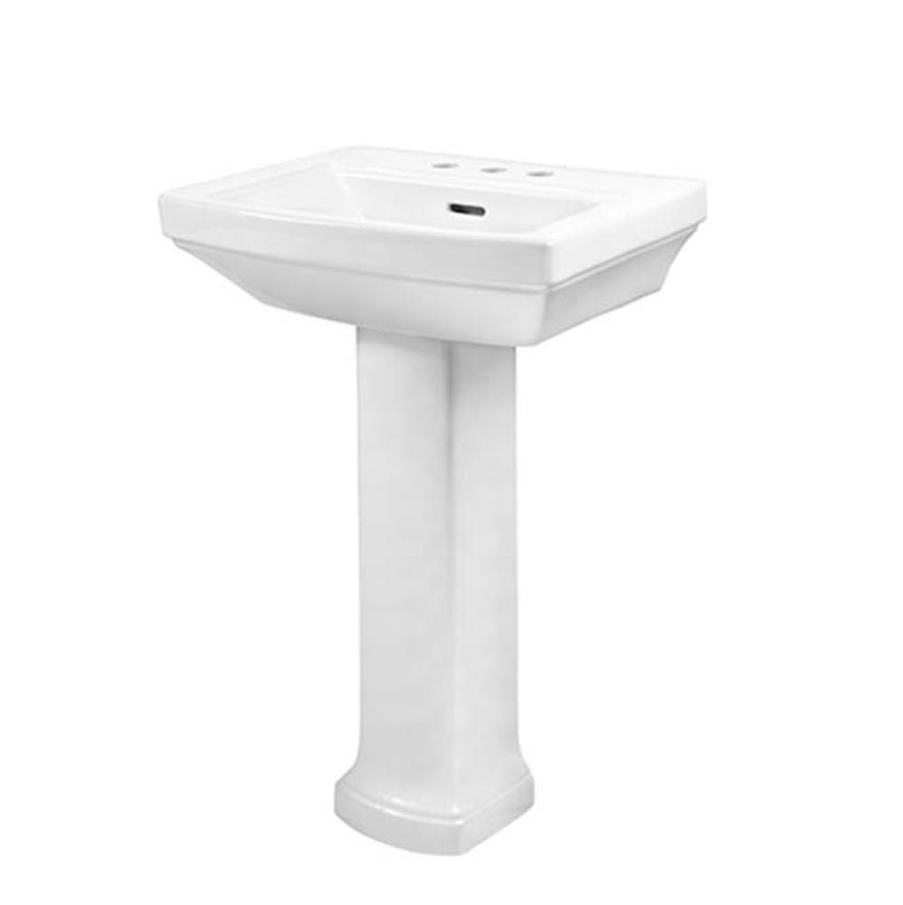 Hinsdale Petite 4''CC Ped Lav Combo:G0013505 Lav w/ G0029831 Ped White