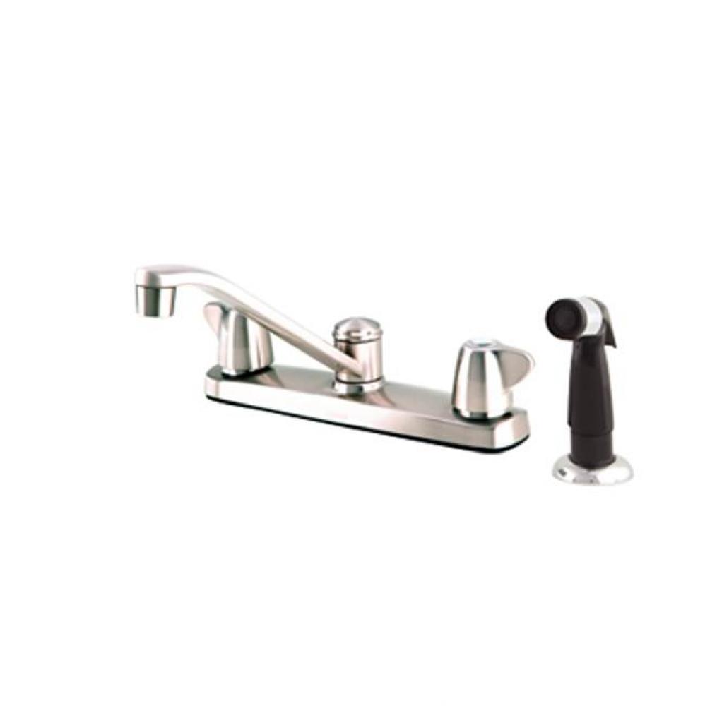 Maxwell 2H Kitchen Faucet w/ Metal Handles Spray & 8'' D-Tube Spout 1.75gpm Aeration