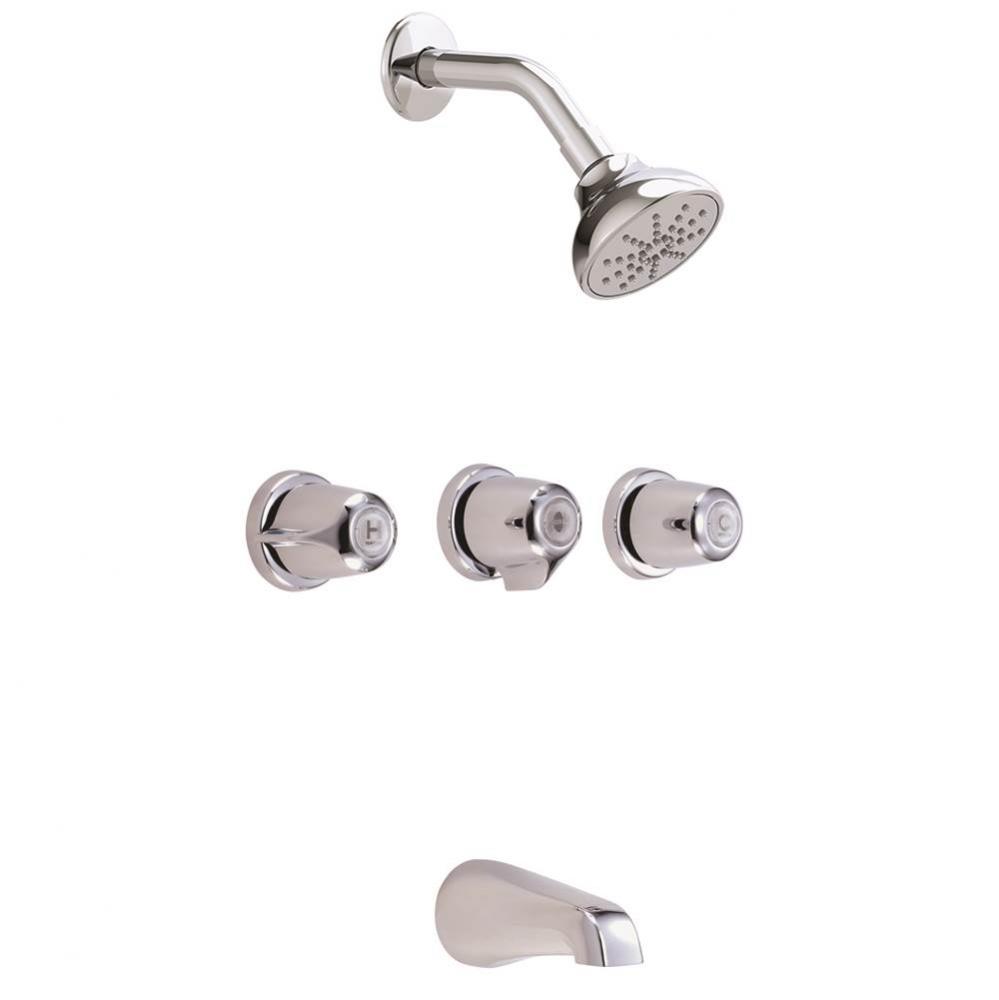 Gerber Classics Three Handle Threaded Escutcheon Tub & Shower Fitting with IPS/Sweat Connectio
