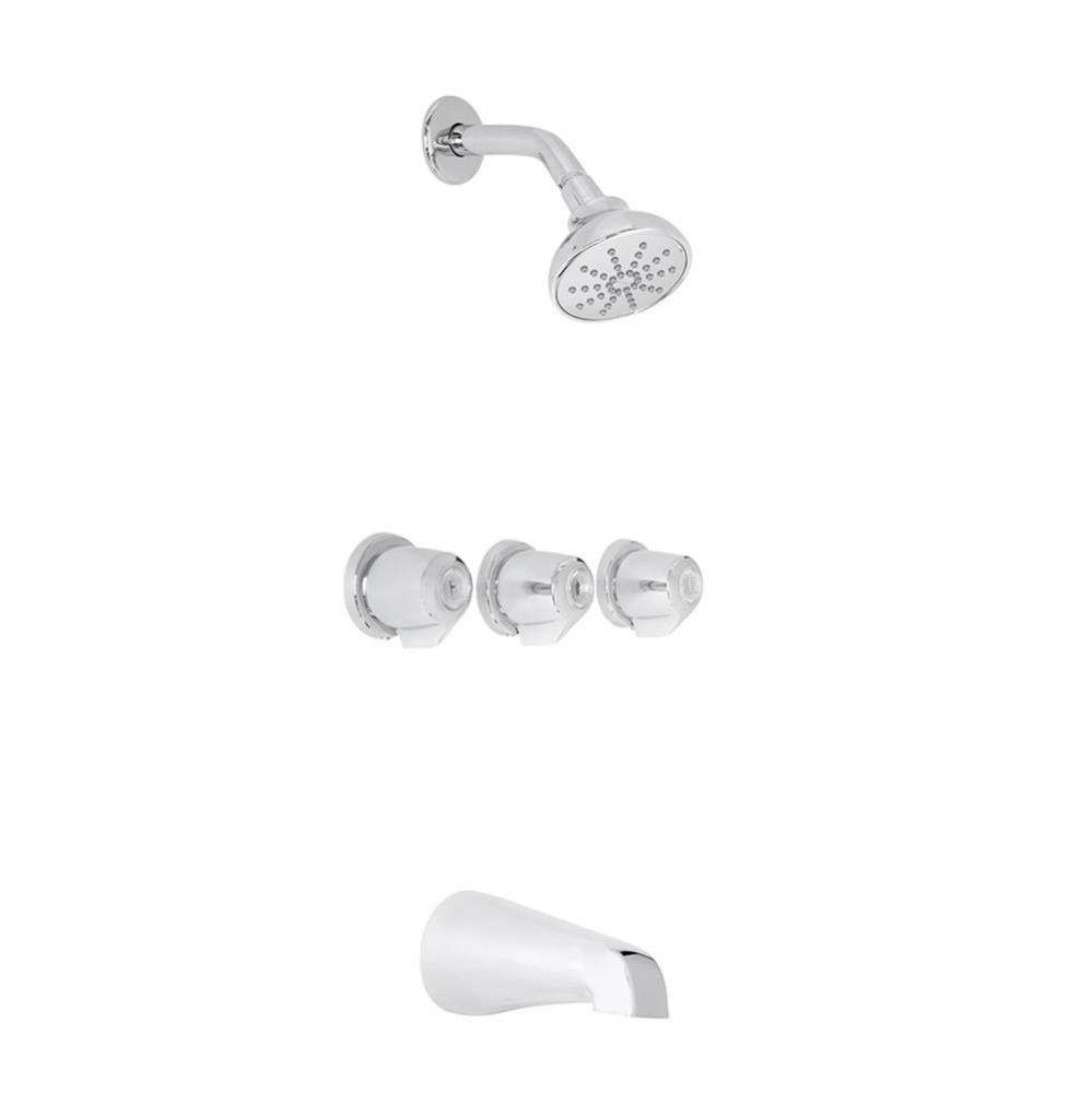 Gerber Classics Three Handle Sliding Sleeve Escutcheon Tub & Shower Fitting with Sweat Connect