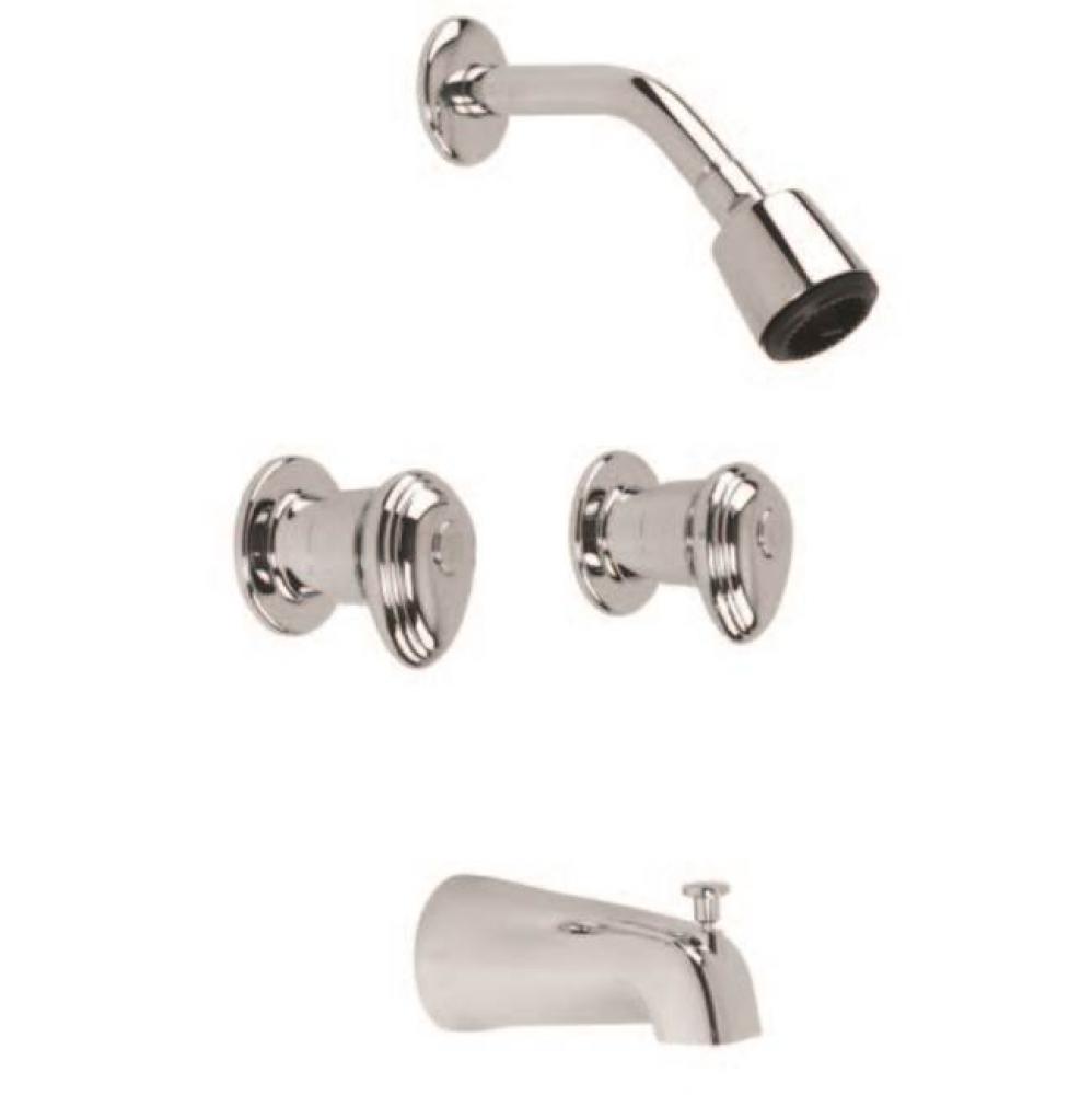 Gerber Hardwater Two Handle Threaded Escutcheon Tub & Shower Fitting with Slip Diverter Spout