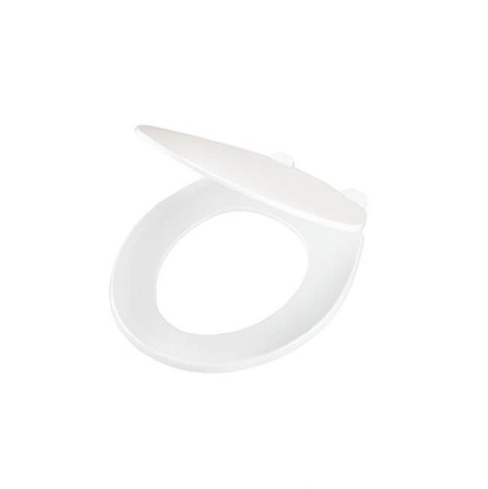 Round Front Non-Slow Close Toilet Seat with Adjustable Mounting White