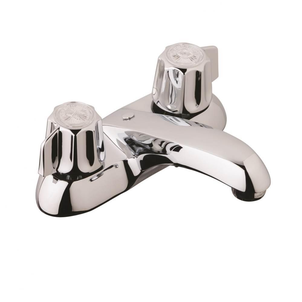 Gerber Classics 2H Centerset Lavatory Faucet w/ Metal Fluted Handles & Less Drain w/ Button 1.