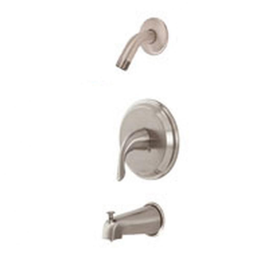 Viper 1H Tub And Shower Trim Kit W/ Diverter On Spout Less Showerhead Brushed Nickel