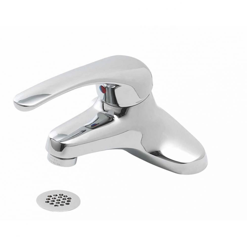 Commercial 1H Lavatory Faucet w/ Grid Strainer and Plug 0.5gpm Chrome