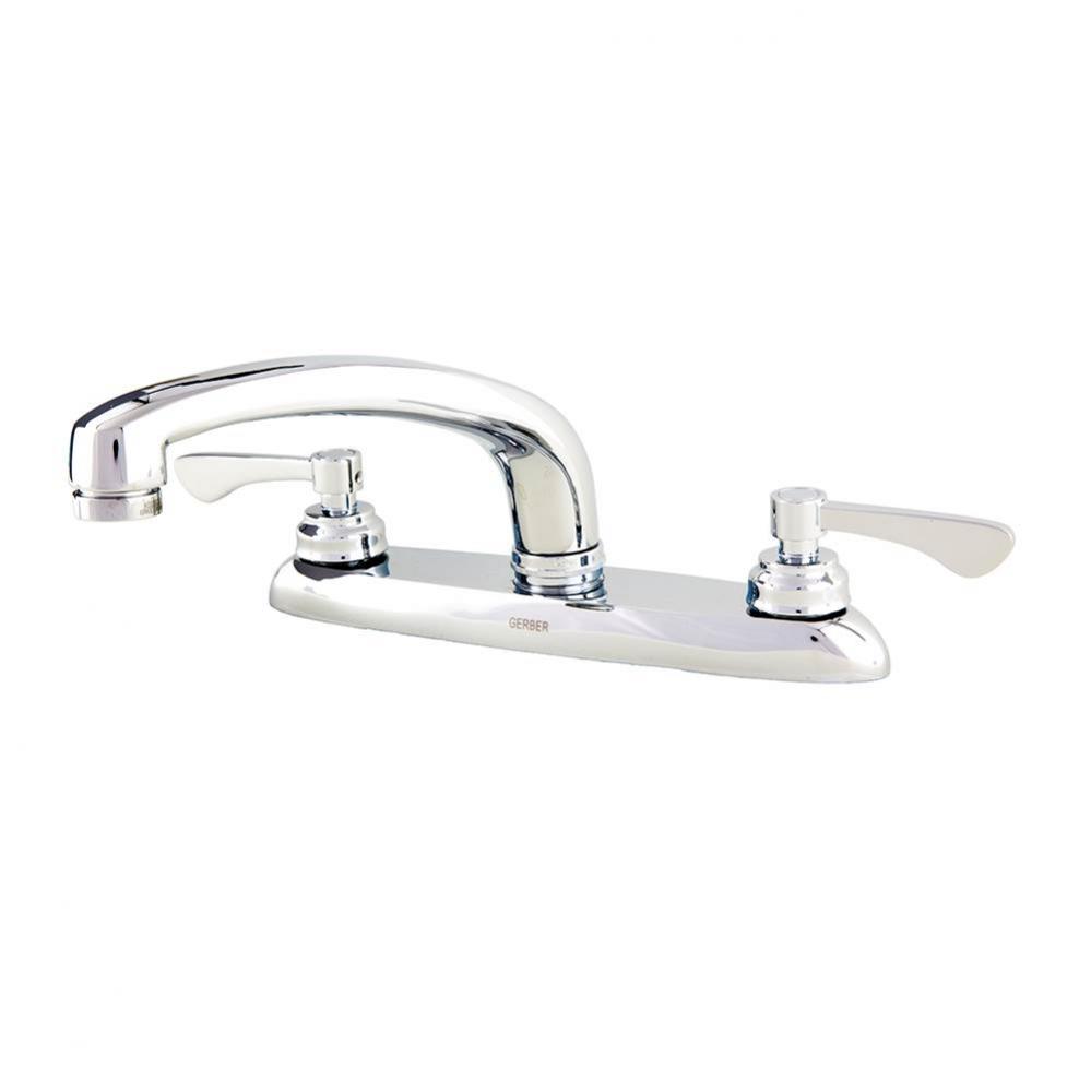 Commercial 2H Kitchen Faucet w/ Lever Handles & w/out Spray 1.75gpm Chrome