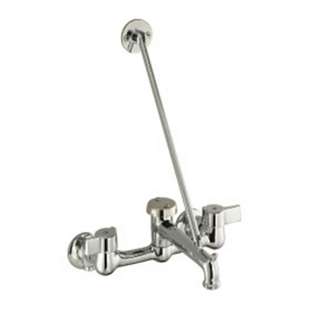 Service Sink Faucet With Support Bracket - Ceramic Cartridge Chrome