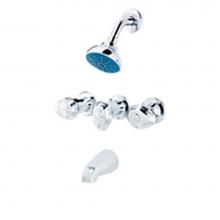 Gerber Plumbing G0058500 - Gerber Hardwater Three Handle Threaded Escutcheon Tub & Shower Fitting with IPS/Sweat Connecti