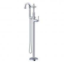 Gerber Plumbing D300557T - Traditional Floor Mount Tub Filler Trim Kit with Showerstick Handshower 1.75gpm Chrome