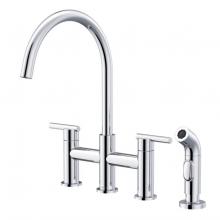 Gerber Plumbing D424458 - Parma 2H Bridge Kitchen Faucet w/ Spray 1.75gpm Chrome