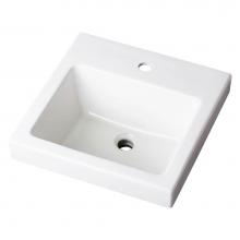 Gerber Plumbing G0013821 - Wicker Park Countertop Lavatory 18''x18'' Square Single Hole White