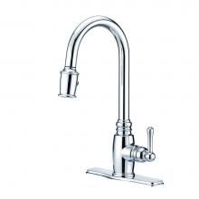 Gerber Plumbing D454057 - Opulence 1H Pull-Down Kitchen Faucet w/ Snapback 1.75gpm Chrome