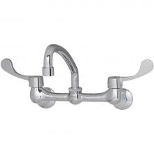Gerber Plumbing GC044393 - Commercial 2H Wall Mounted Kitchen Faucet W/ Wrist Blade Handles And 8'' Swing Spout 1.7