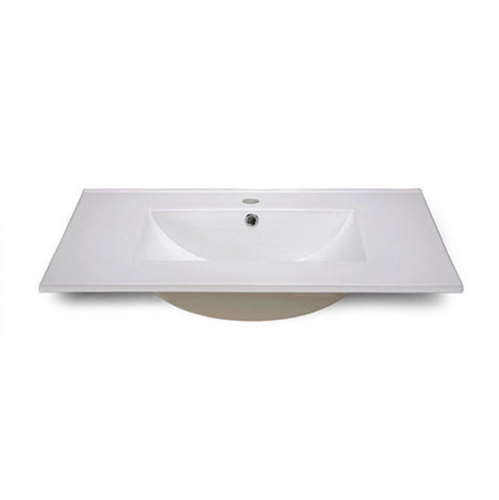 Ceramic Top - 31-inch Vitreous China with Rectangular Bowl - White (for Single-Hole Faucet)