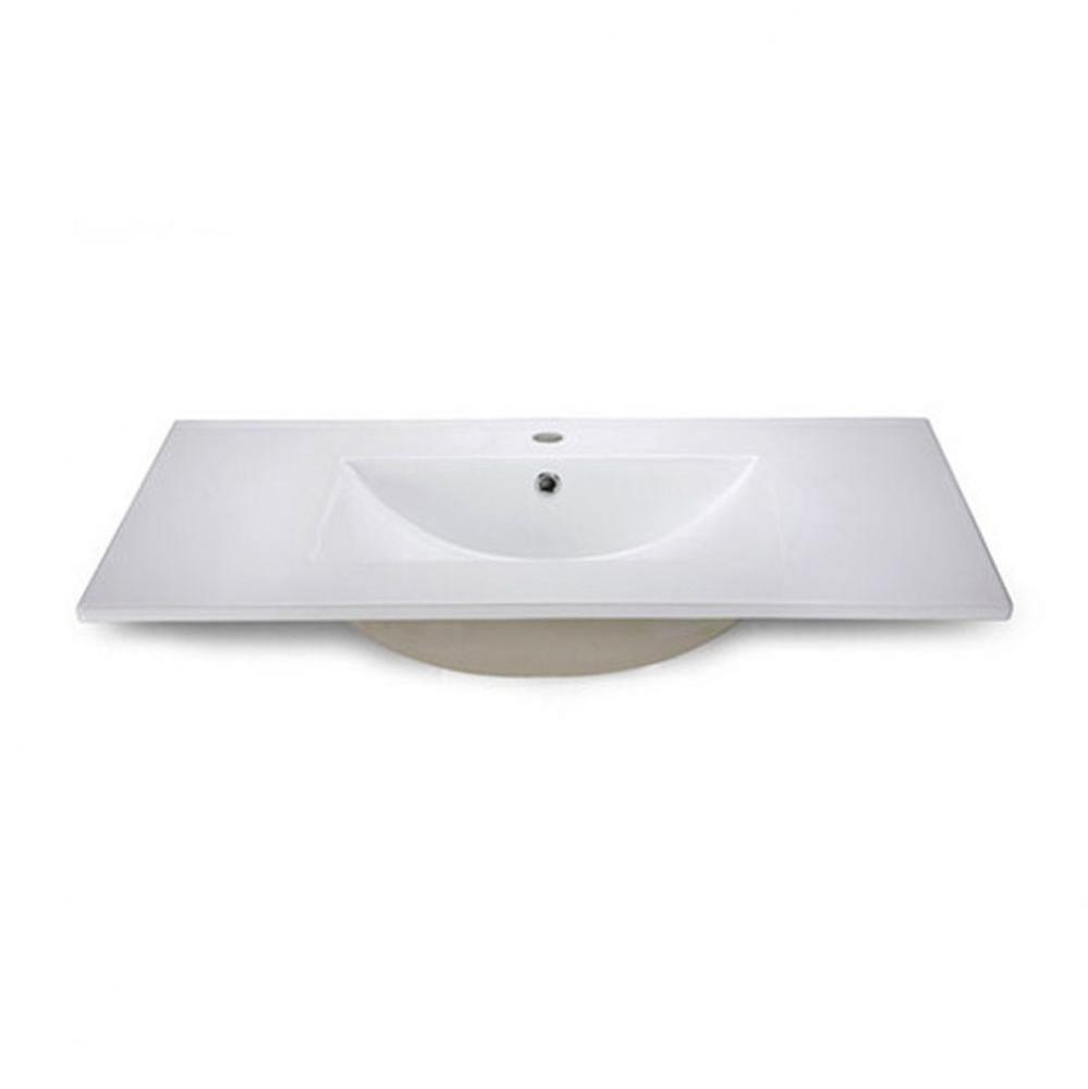 Ceramic Top - 37'' Vitreous China With Rectangular Bowl - White (For Single-Hole Faucet)